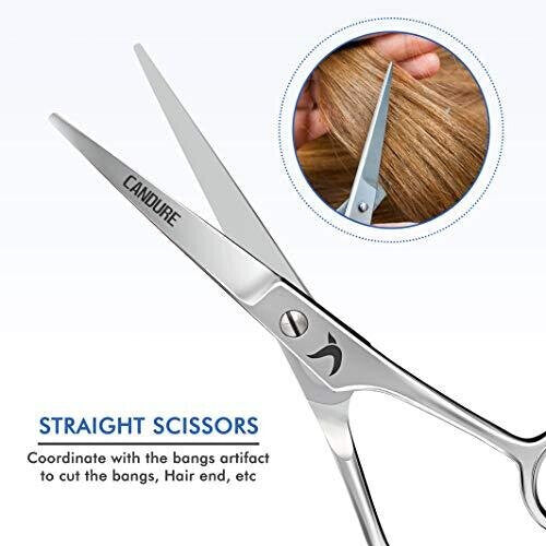 Candure Hairdressing Barber Hair Scissor for Professional Hairdressers Barbers Stainless Steel Hair Cutting Shears - For Salon Barbers, Men, Women,