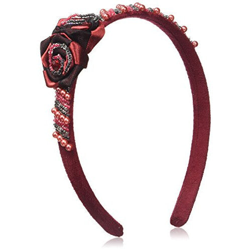 Caravan Head Band Decorated In Two (2) Tone Wrapped Rose And Multiple