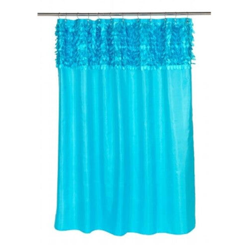 Carnation Home Fashions FSCL-JAS-88 Jasmine Fabric Shower Curtain in Cyan Blue