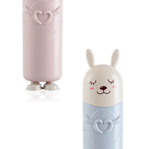 Cartoon Children Toothbrush Box Baby Fashion Bunny Tooth Box Travel Toothbrush(Purple   )