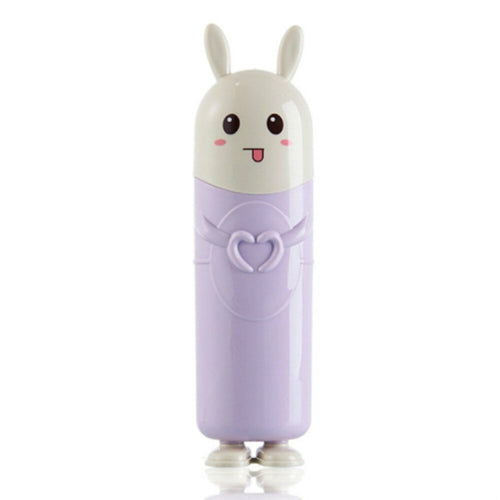 Cartoon Children Toothbrush Box Baby Fashion Bunny Tooth Box Travel Toothbrush(Purple   )