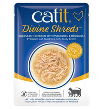 Catit Divine Shreds Wet Food (Chicken with Mackerel & Broccoli, 75 g) - Gourmet, Nutrient-Rich Cat Treat