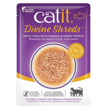 Catit Divine Shreds Wet Food (Tuna with Shirasu & Sweet Potato, 75 g) - Premium, Nutritious Cat Treat