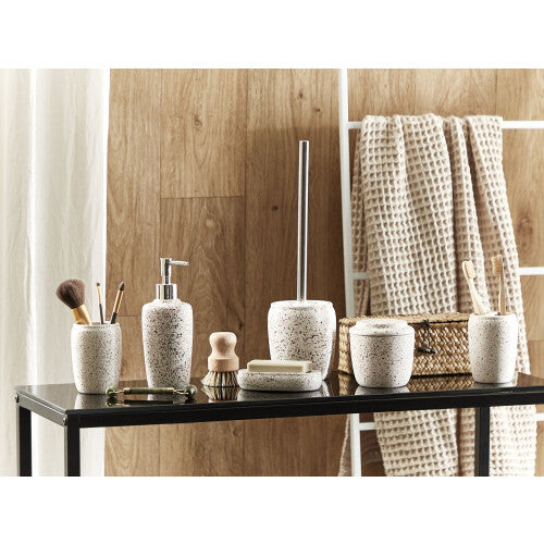 Ceramic 6-Piece Bathroom Accessories Set White PALMILLA