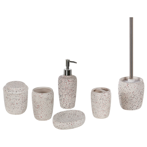 Ceramic 6-Piece Bathroom Accessories Set White PALMILLA