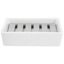 Ceramic Soap Dish Stainless Steel Soap Holder, Ceramic Soap Dish SUS304 Stainless Steel Tray for Shower