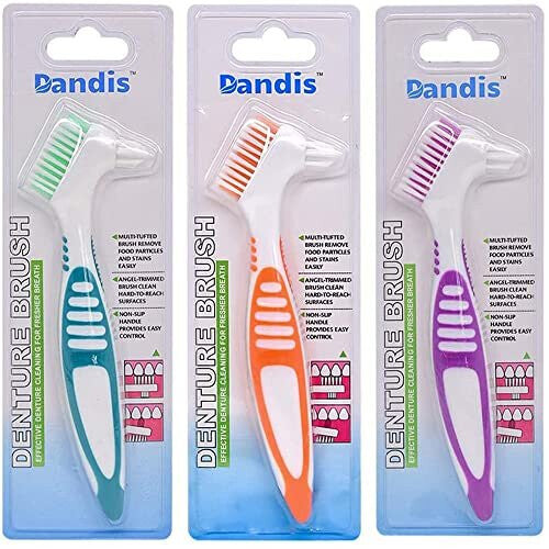 Chargenyang Denture Brush Dual Head Toothbrushes Hard Denture Cleaning Brush Denture Toothbrush Cleaning Brush False Teeth Brush Toothbrush(3PACK