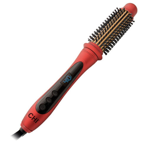 CHI Tourmaline Ceramic Series Heated Round Brush  Reduces Frizz  Adds Shine To Hair  Adjustable Temperature  Automatic ShutOf