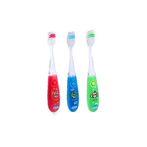 Children's Toothbrush with Flashing Timer - Pack of 3 for Boys - Club Cutie