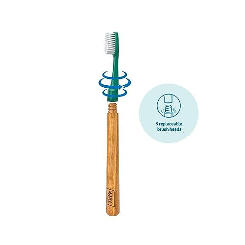 Choice Toothbrush, Soft, Green, 1pc Wooden Handle 3pcs Brush Heads, Soft Bristle Toothbrush, Good for Teeth Cleaning and Plaque Removal