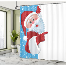 Christmas Shower Curtain, Merry Christmas Illustration Winter Snow Season Elements, Fabric Bathroom Decor Set with Hooks, 69x70, Vermilion Blue White