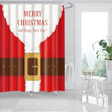 Christmas Shower Curtain, Red Santa Claus Printing Merry Christmas Shower Curtain Room Divider Curtain Fashion Decoration for Party Home Bathroom