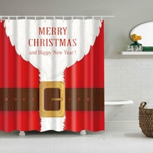 Christmas Shower Curtain, Red Santa Claus Printing Merry Christmas Shower Curtain Room Divider Curtain Fashion Decoration for Party Home Bathroom