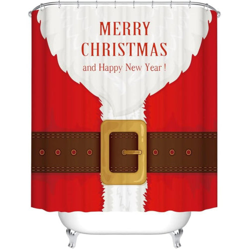 Christmas Shower Curtain, Red Santa Claus Printing Merry Christmas Shower Curtain Room Divider Curtain Fashion Decoration for Party Home Bathroom