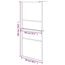 (chrome, 80 x 195 cm/stone design) vidaXL Walk-in Shower Wall Bath Enclosure with Shelf ESG Glass and Aluminium