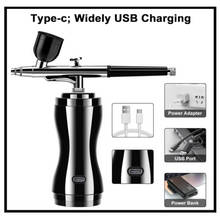 Chronus Airbrush Kit, Cordless Airbrush Compressor, 36PSI Rechargeable Airbrush Gun, Airbrush Makeup with 0.3mm Nozzle and Cleaning Brush Set(Black)