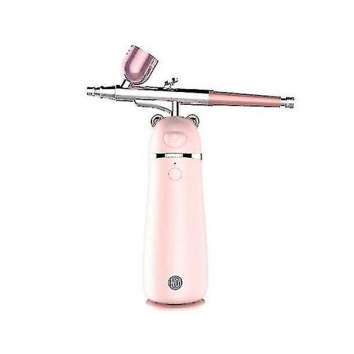 Chronus Airbrush with Compressor Kit, Portable Makeup Airbrush Set, for Deep Moisturizing Face Spa(Pink)