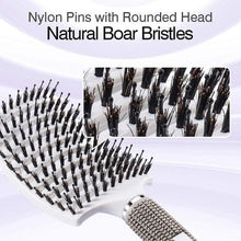 Chronus Boar Bristle Brush - Best for Detangling Thick Hair and Detangling for Faster Drying - 100% Natural Boar Bristle for Hair Oil Distribution