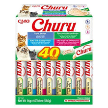 Churu by INABA Cat Treat - Tuna Seafood Variety Box - 1 Pack (40 x 14g total) / Soft & Creamy Cat Treat, Delicious & Healthy Snack, Purée Food Topper