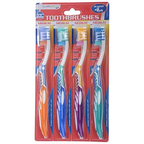 Claradent 4 Pack Toothbrushes - Bumper Family Pack