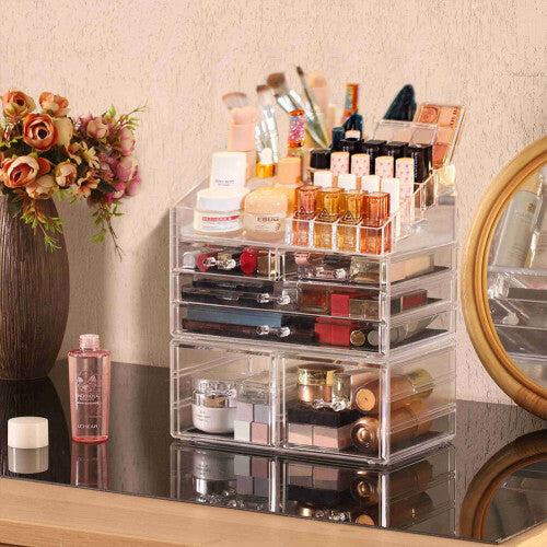 Clear Acrylic Makeup Organizer with Drawers