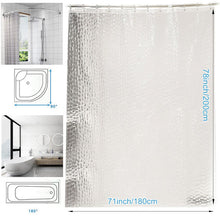 Clear Shower Curtain Waterproof Mould Proof PVC Bathroom Curtains with Hooks