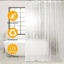 Clear Shower Curtain Waterproof Mould Proof PVC Bathroom Curtains with Hooks