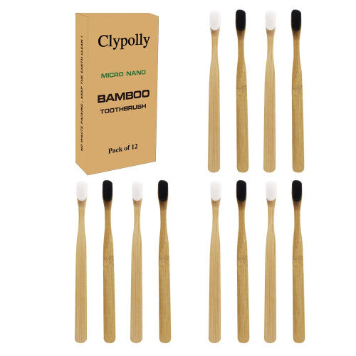 Clypolly Extra Soft Sensitive Gum Bamboo Toothbrush with 20000 Soft Floss Bristle for Fragile Gums Braces Dentures Pregnant & Elderly