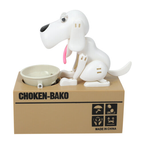 CNNOTEPAD White Electronic Cartoon Robot Dog Money Box Bank