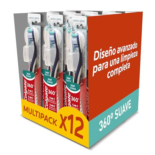 '- Colgate 360 Deep Clean Toothbrush - Soft Branches - Family Pack - Pack of 12 Toothbrushes