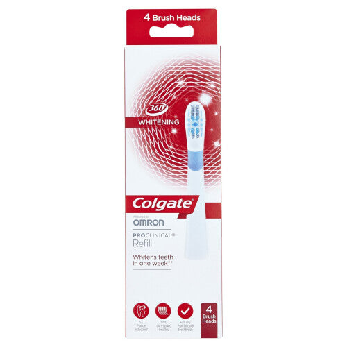 Colgate ProClinical 360 Whitening Refill Brush Heads, Pack of 4