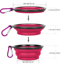 Collapsible Dog Bowls 2-Pack Portable Pet Food Water Bowl Foldable Expandable Cup Dish for Pet Cat Food Water Feeding With a Free Hook (Black -...