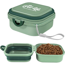 Collapsible Water Bowl, Portable Dog Bowl for Traveling, 2-in-1 Pet Food and Water Feeder - Travel Dog Bowls with Lid for Wa