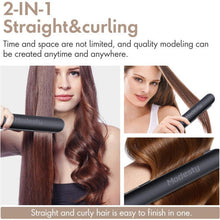 Cordless Hair Straightener and Curler 2 in 1, 9600mAh Large Battery Cordless Travel Hair Straightener