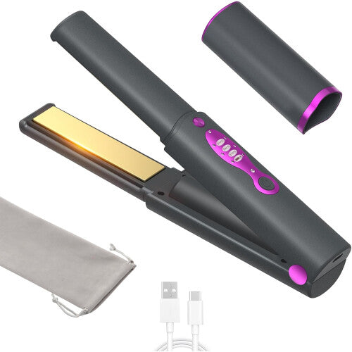 Cordless Hair Straightener and Curler, Cordless Curler 2 in 1