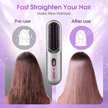 Cordless Hair Straightening Brush, Portable Hair Straightening Brush