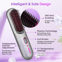 Cordless Hair Straightening Brush, Portable Hair Straightening Brush