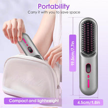 Cordless Hair Straightening Brush, Portable Hair Straightening Brush