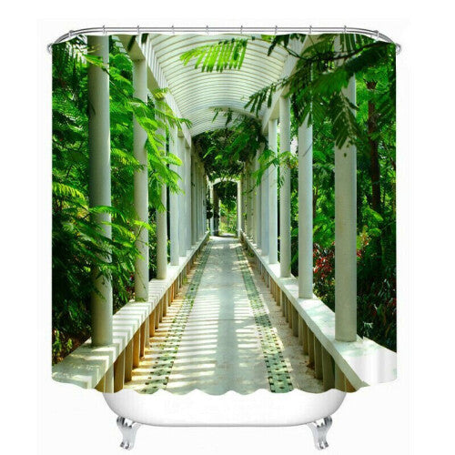 (Corridor, 180X180cm) 3D Pattern Waterproof Shower Curtains Polyester Fabric Bathroom Curtain