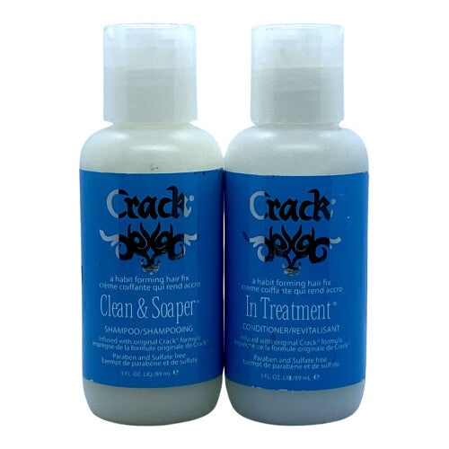 Crack Hair Fix Clean & Soaper Shampoo & In Treatment Conditioner 3 OZ Set