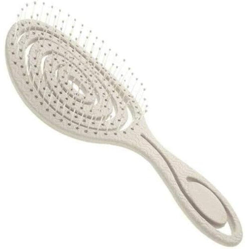 CS Beauty Eco Friendly Straw Hairbrush Flexible Soft Pin Bristles Detangling Wet/Dry Hair Head Massaging Pro (Oatmeal)