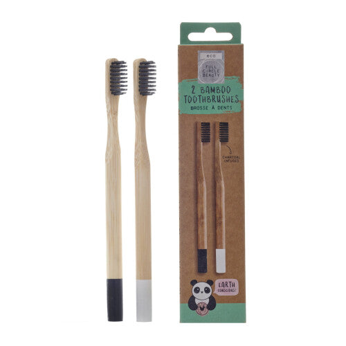 Danielle Creations 2 Eco Natural Bamboo Charcoal Infused Toothbrushes