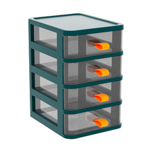 (Dark Green) 4-Tier Drawers Stationery Cosmetic Storage Box