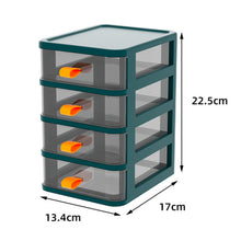 (Dark Green) 4-Tier Drawers Stationery Cosmetic Storage Box