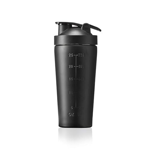 Deluxe Steel Shaker Bottle, Jet Black, 750 ml