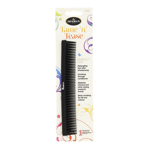 Denman D12 Tame 'n' Tease Brush Black