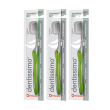 DENTISSIMO SWISS BIODENT Premium Oral Care Sensitive Soft Toothbrush for Gentle Cleansing  Green  Pack of 3