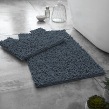 (DK.Grey) 2 Piece Loop Bath Mats for Bathroom - Non-Slip Bath Mat Set Rugs, Extra Soft Pedestal Bathmat