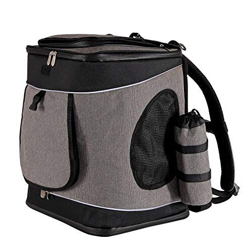 Dog backpack Dog transport bag Pet carrier bag grey/black