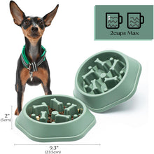 Dog Bowl Dog Slow Feeder Bowls Bloat Stop Food Bowl Interactive Puzzle Healthy Eating Bowl (Green)